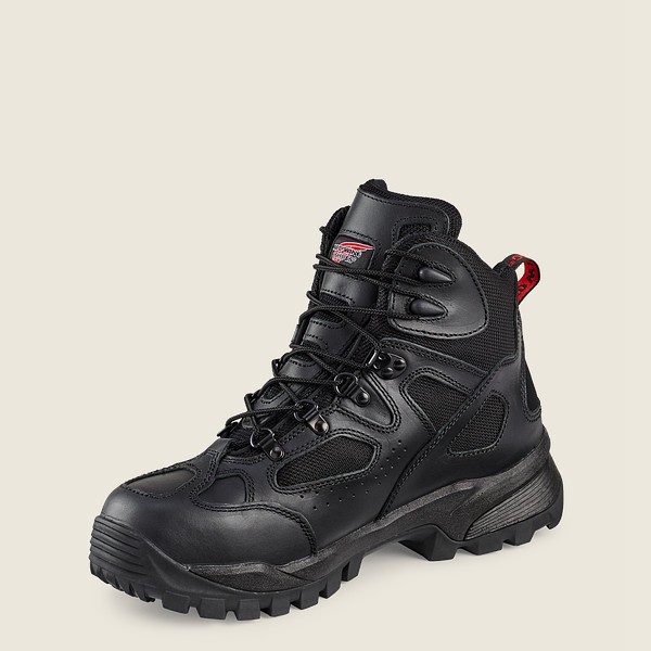 Red Wing Hiking Boots Black - Mens Truhiker - 6-inch Waterproof Safety Toe - 2905-UYZNE